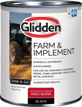 Glidden GLFIIE50BL-04 Exterior Paint, High-Gloss, Black, 1 qt